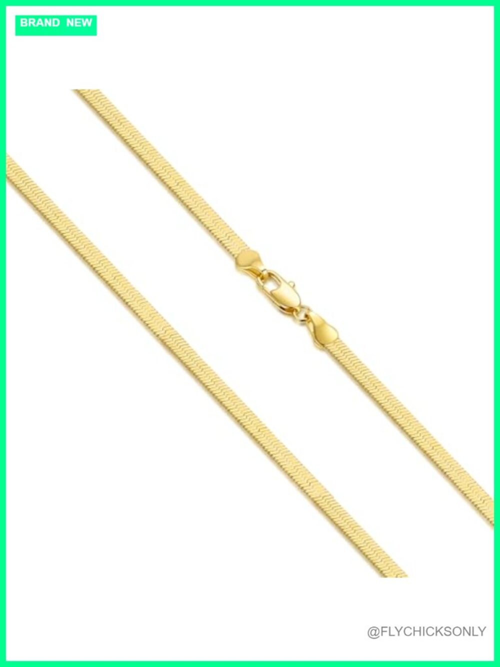 14K Gold Plated Snake Chain Necklace 3.5mm Herringbone 16-30 Inch Lobster Clasp